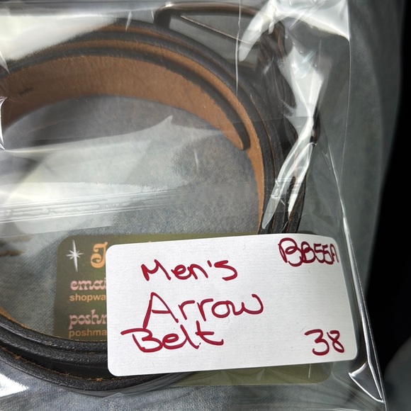 Vintage Arrow Men's Western Leather Belt with Silver Buckle - Picture 9 of 10